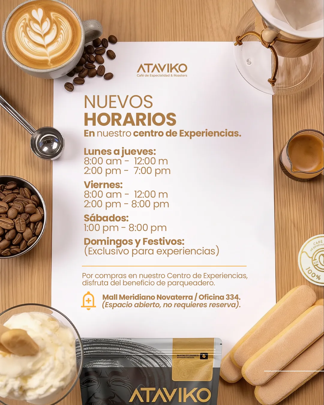 Nuevos Horarios Ataviko Café de Especialidad